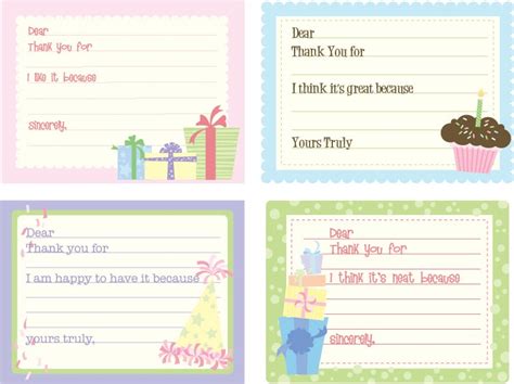 Susan Fitch Design Birthday Thank You Notes For Kids