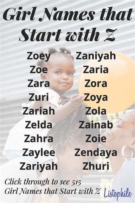 Unique Girl Names Starting With Z