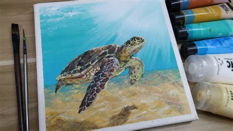 Sea Turtle Painting Step By Step Acrylic Tutorial