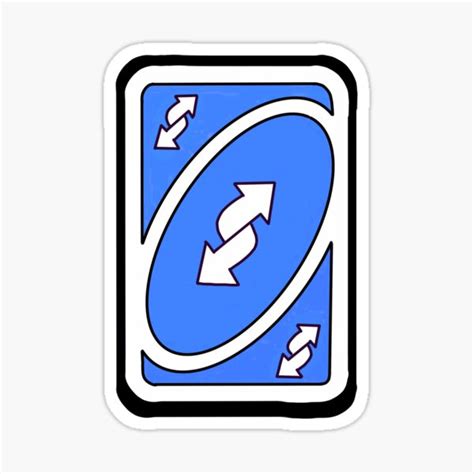 Blue Uno Reverse Card Design Sticker For Sale By Elizabeth0806