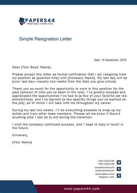 Resignation letters are short, formal letters informing your in the body of the letter, immediately state your intention to resign and provide your reasoning, including 5. Professional Resignation Letters & Formal Samples