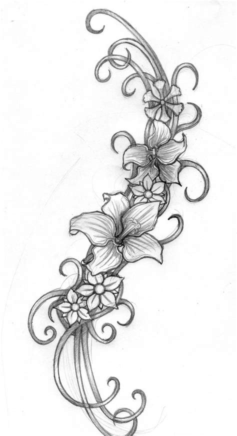 Flowersandswirlstattoos Flower And Swirls Design 1 Photos From The