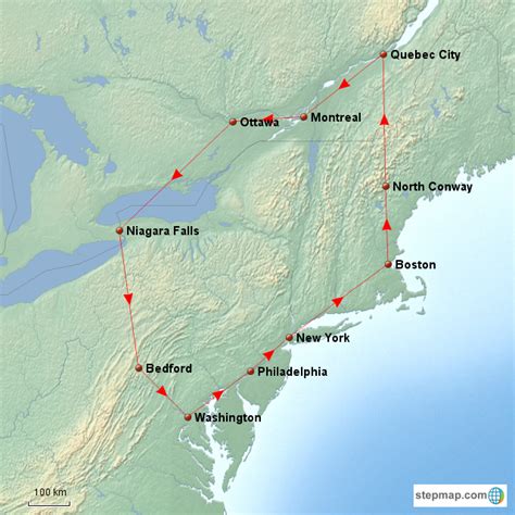 Stepmap East Coast And Canada Landkarte Für Usa