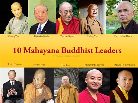 10 Mahayana Buddhist Leaders Lotus Happiness