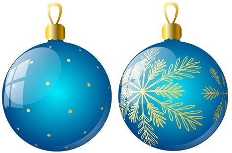 Transparent Two Blue Christmas Balls Ornaments Clipart Gallery