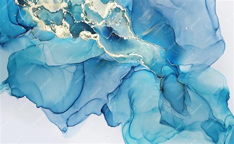 Premium Photo Abstract Alcohol Ink Painting Texture In Blue Azure