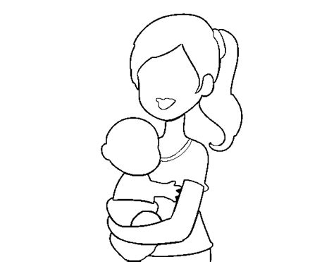 Mama Con Bebés Para Colorear Imagui