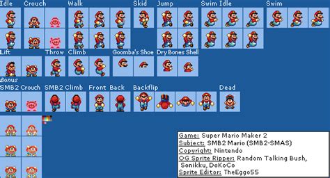 The Spriters Resource Full Sheet View Mario Customs Mario Smb2