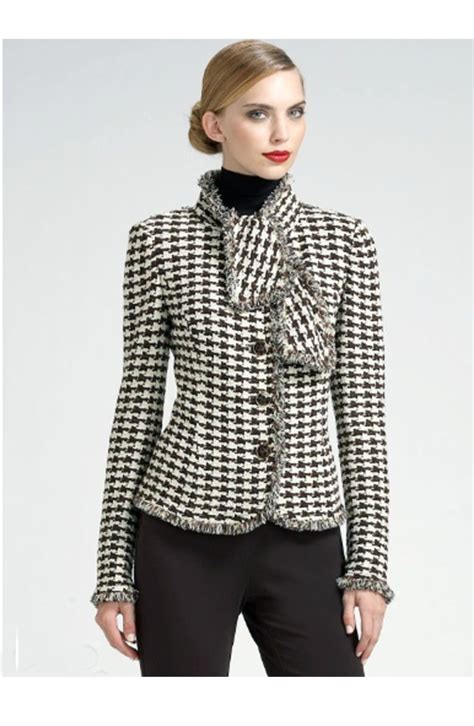 Houndstooth Jacket Glamour Clothing Chanel Jacket Fashion