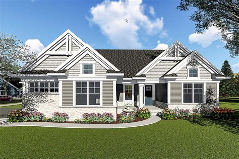 Simple floor plans are usually divided into a living wing and a sleeping wing. Two Bedroom Craftsman Ranch House Plan - 890052AH ...
