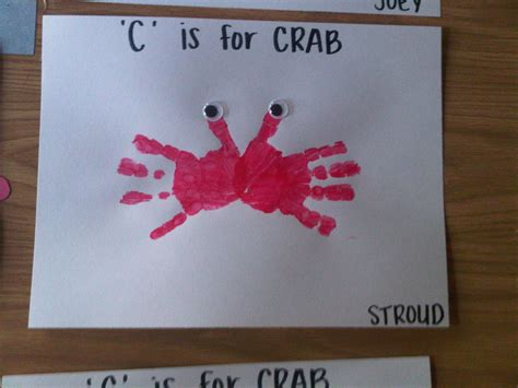 Handprint Crab Preschool Painting Childrens Activities