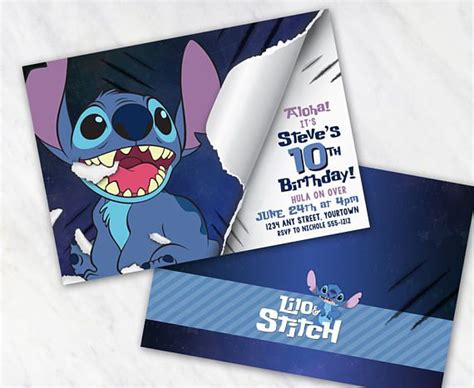 Stitch Invitation For Birthday Party Disney Lilo And Stitch Printable
