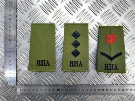 Royal Horse Artillery Rha Od Green Rank Slides British Army New Ebay
