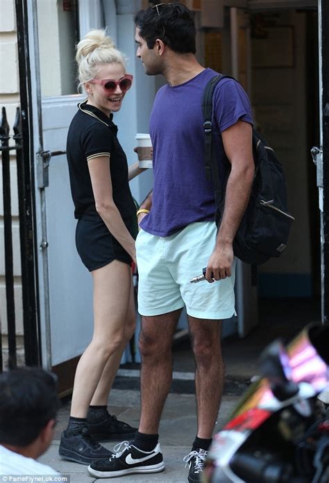 Pixie Lott Wears Low Cut Silk Slip After Breakfast At Tiffanys Performance Daily Mail Online