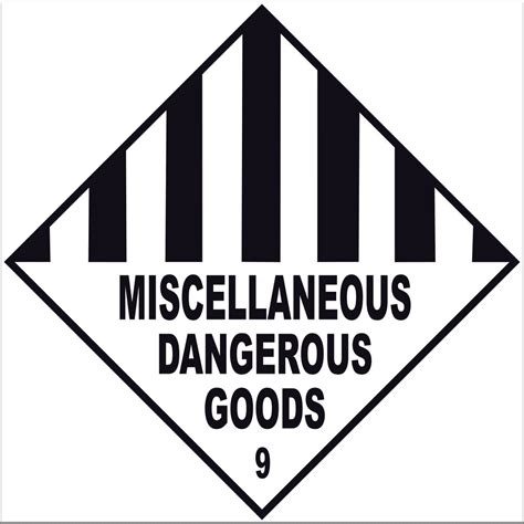 Miscellaneous Dangerous Goods 9 Labels 10 Pack Markit Graphics