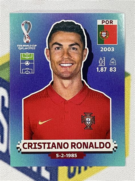Cristiano Ronaldo Panini World Cup Qatar 2022 Red Color Match Town