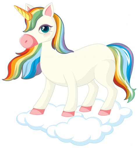 Unicorn clipart unicorn clip art horse clipart unicorn baby | etsy. Nettes einhorn, das auf wolke steht | Kostenlose Vektor
