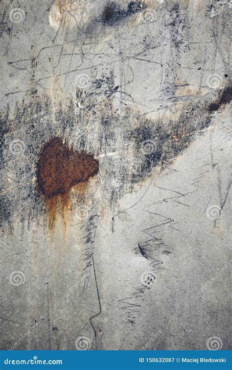 Picture Of A Scratched And Stained Wall Stock Image Image Of Rough