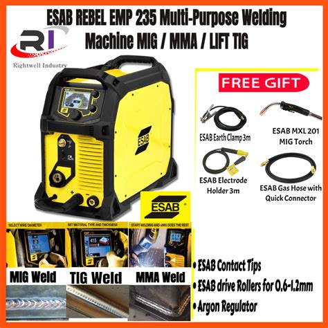 Esab Rebel Emp Mig Mma Lift Tig Multi Purpose Welding Machine