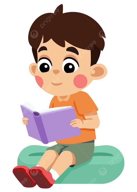 Boy Reading Book On Bean Bag Lazy Couch Anak Membaca Buku Diatas Bantal