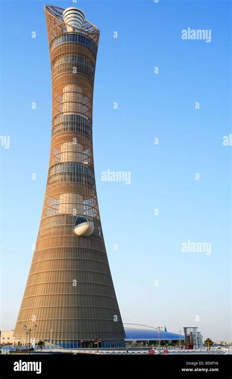 A View Of The Asian Games Torch Tower At The Aspire Sports Complex In
