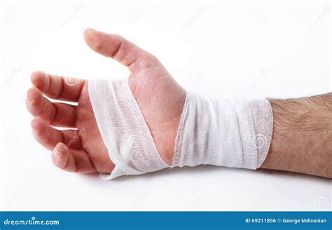 Male Hand With Bandage Stock Photo Image Of Doctor Injury 69211856