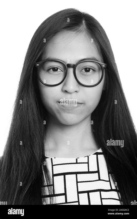 Face Of Young Asian Teenage Nerd Girl Stock Photo Alamy
