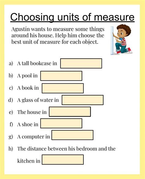 Choosing Units Of Measure Worksheet