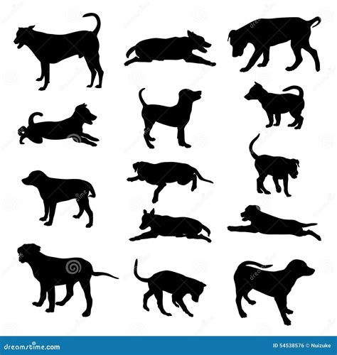 Dogs Silhouettes Stock Vector Illustration Of Sample 54538576