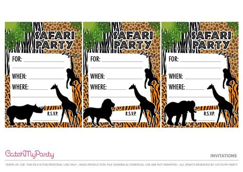 Download These Free Jungle Safari Printables Now Party Invitations