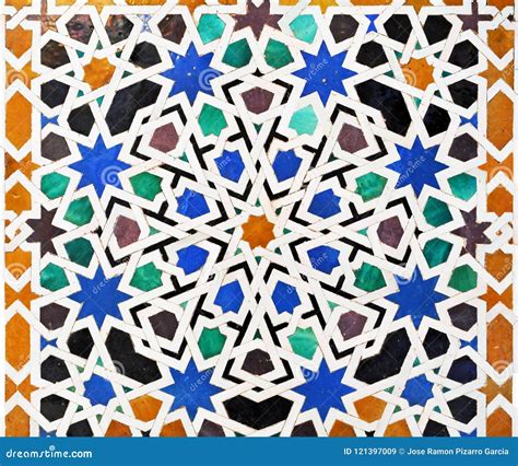 Background Of Arab Tiles Islamic Pattern Mosaic Palace Of Alhambra In