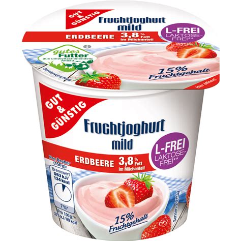 Laktosefreier Fruchtjoghurt 3 8 Fett Erdbeere EDEKA