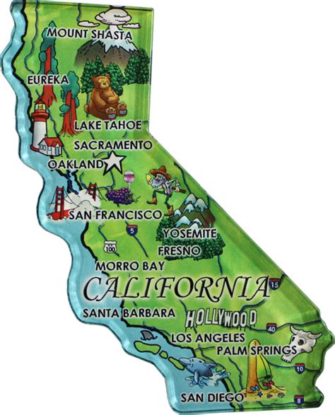 Buy California Acrylic State Map Magnet Flagline