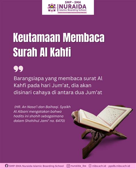 Keutamaan Membaca Surah Al Kahfi Nuraida Islamic Boarding School