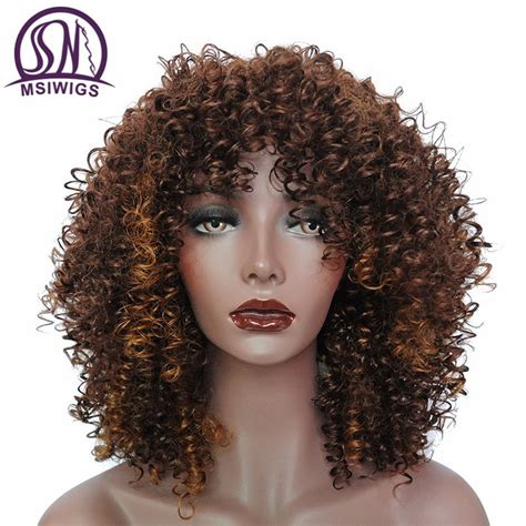 Buy Msiwigs Ombre Short Curly Wigs For Black Women