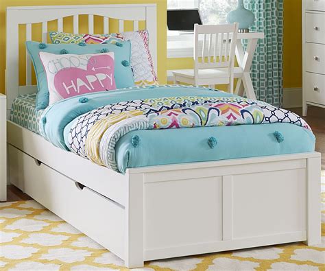 Pulse White Mission Full Panel Bed With Trundle From Ne Kids Coleman