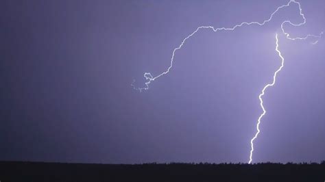 Thunder Weather Changes Lightning Strikes Rains Showers Sound Stock