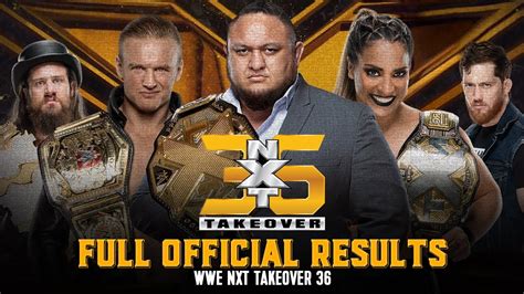 Full WWE NXT TakeOver 36 Results YouTube