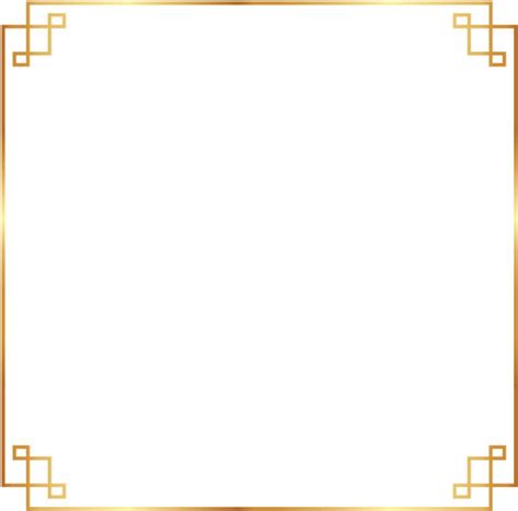 frame border gold chinese asian ftestickers simple gold frame png