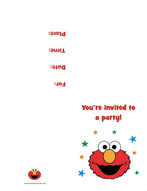Elmo Birthday Party Invitations Free Printable
