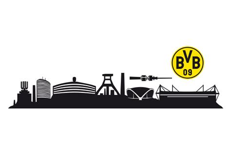 Größentabelle (wenn aufgeklebt wie abgebildet) höhe x breite. Wandtattoo BVB - Dortmund Skyline Echte Liebe | wall-art.de