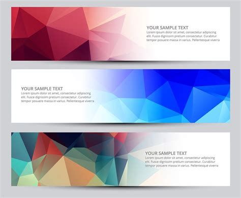 Abstract Set Of Geometric Banners Vector Art And Graphics