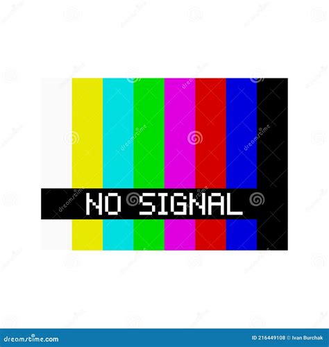 Old Tv No Signal Screen No Signal Tv Test Pattern Vector Illustration