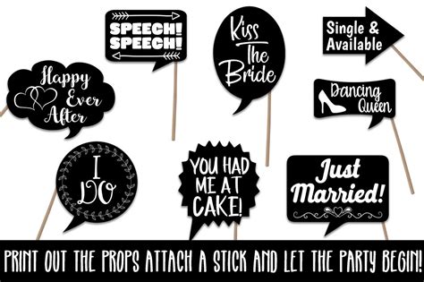 Wedding Photo Booth Props Svg Cut Files And Clipart Png By Shannon Keyser Thehungryjpeg