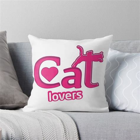 Sweet Pink Cat Lover Girly T Idea Throw Pillow By Designnour Pink