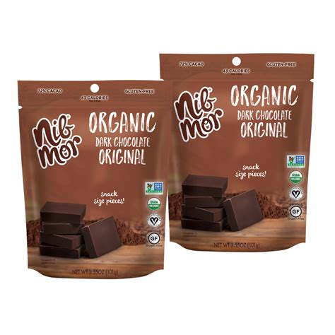 Nibmor Organic Dark Chocolate Original 72 Cacao 355 Oz Bag