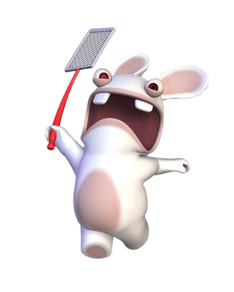 Rabbid Running Around With Flyswapper Transparent Png Stickpng