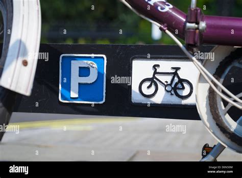 Cycle Parking Place Sign London England Stock Photo Alamy