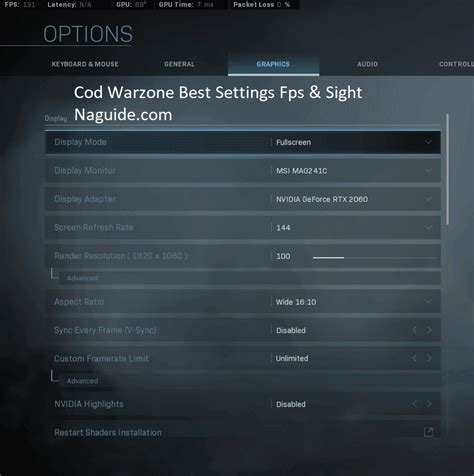 Cod Warzone Best Graphic Settings Fps And Sight Naguide