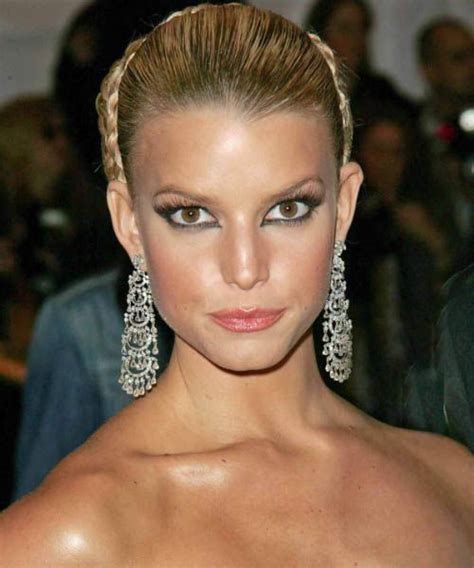 Jessica Simpson Long Straight Light Brunette Updo Hairstyle Jessica